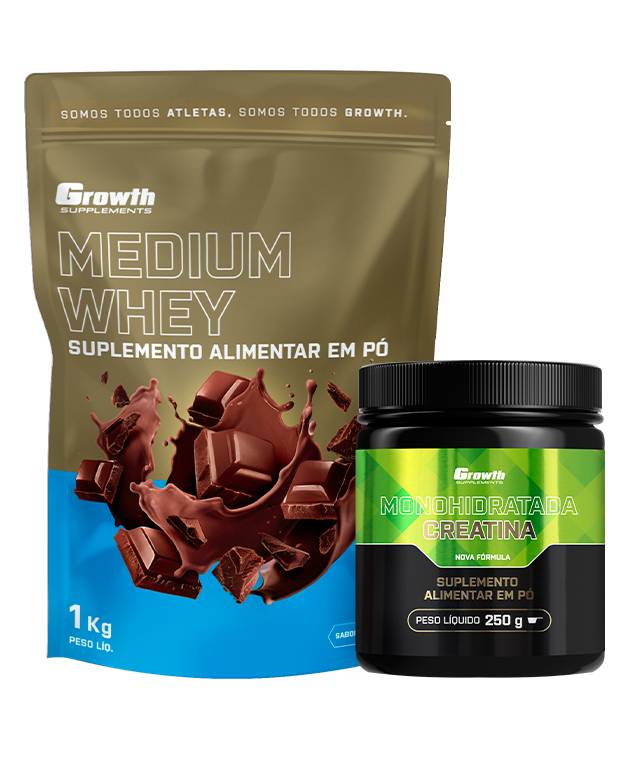 Kit Whey Protein Medium 1kg + Creatina Monohidratada 250g