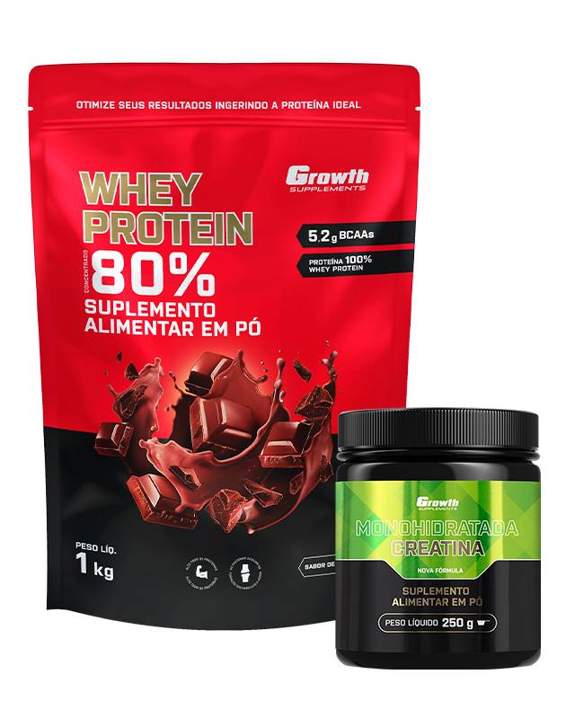 Kit Whey Protein Concentrado 1kg + Creatina Monohidratada 250g